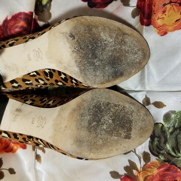 Sz 8 "Via Spiga" Cow Fur/Leather Peep Toe Pumps - Picture 8 of 8